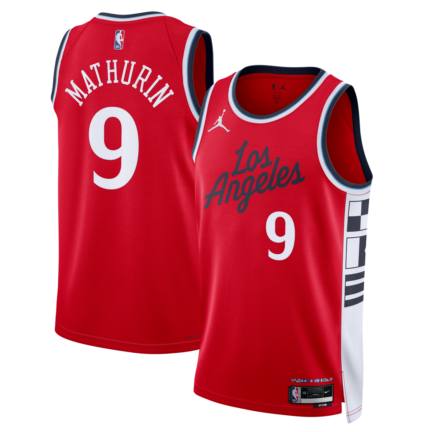 LA Clippers Jordan Brand Statement Edition Swingman Jersey - Red - Bennedict Mathurin -