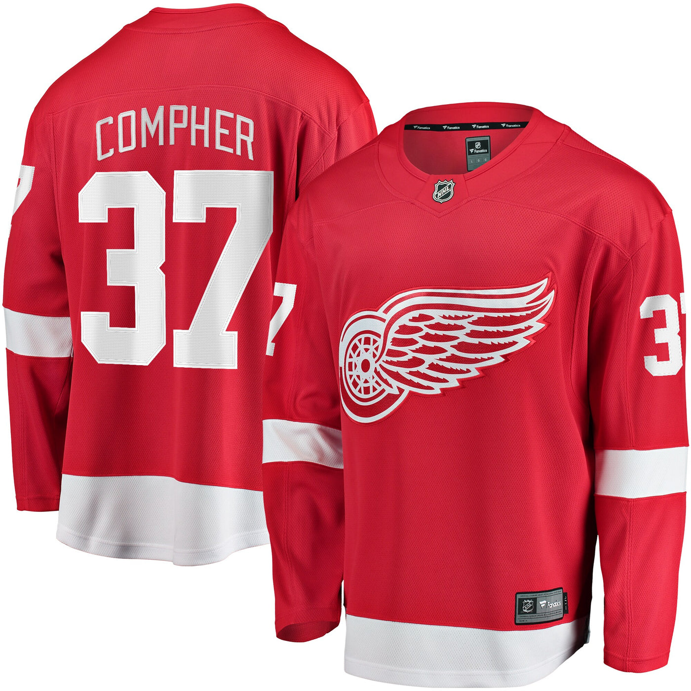 Detroit Red Wings J.T. Compher Fanatics Red Home Breakaway Jersey