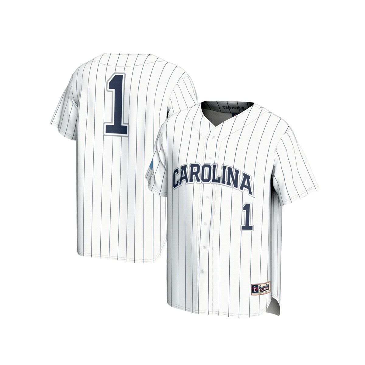 #1 North Carolina Tar Heels GameDay Greats Lightweight Baseball Fashion Jersey - White