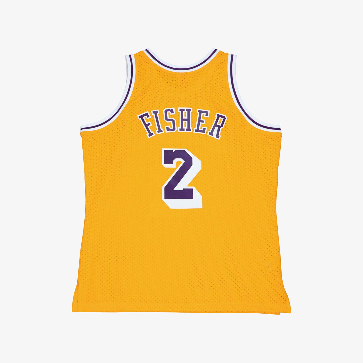 Los Angeles Lakers Mitchell & Ness Derek Fisher 1996 Swingman Authentic Jersey - Light Gold