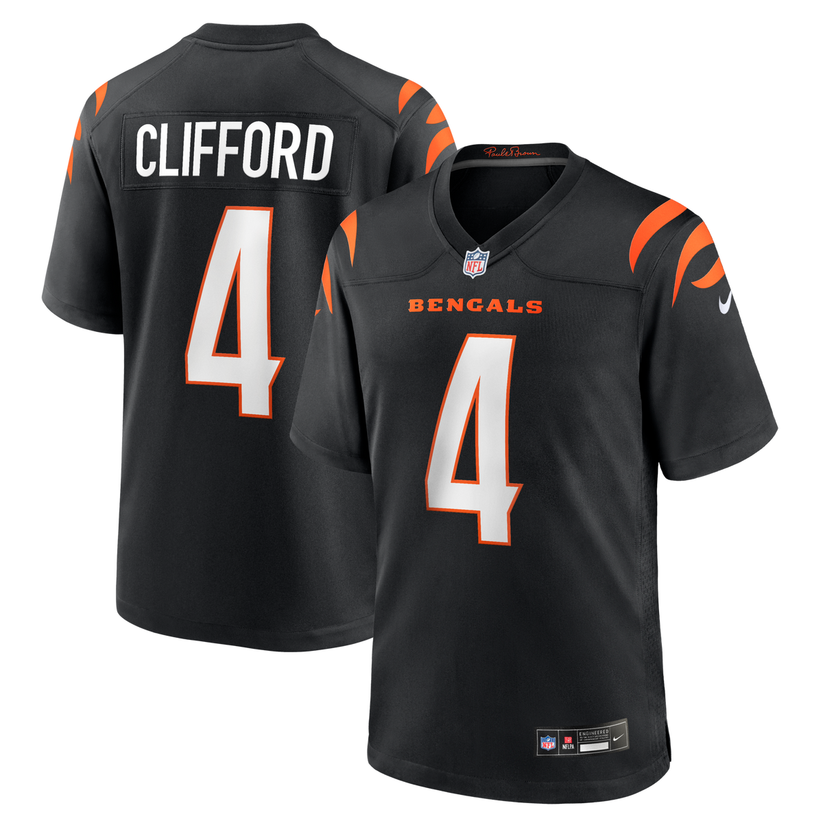 Cincinnati Bengals Sean Clifford Nike Black Team Game Jersey