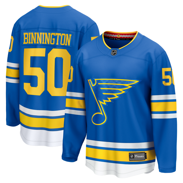 St. Louis Blues Jordan Binnington Fanatics Blue Home Breakaway Jersey