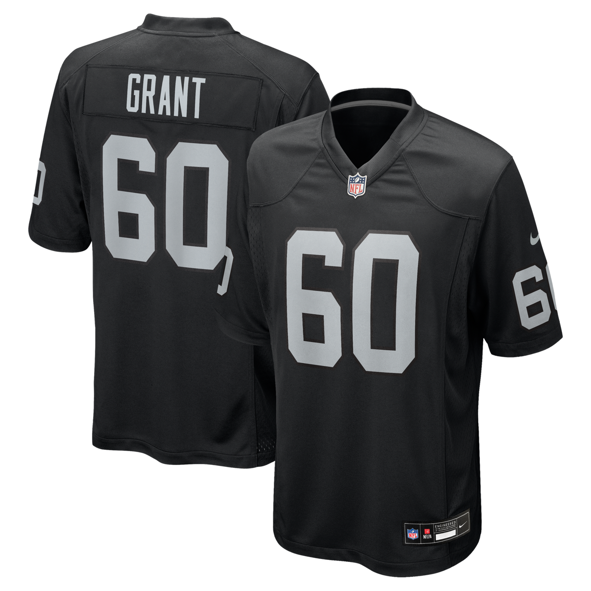 Las Vegas Raiders Charles Grant Black Team Game Jersey