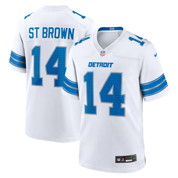 Detroit Lions Amon-Ra St. Brown Nike White Game Jersey