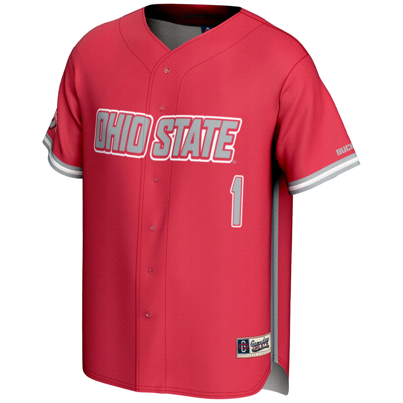 GameDay Greats #1 Scarlet Ohio State Buckeyes Lightweight Baseball Jersey