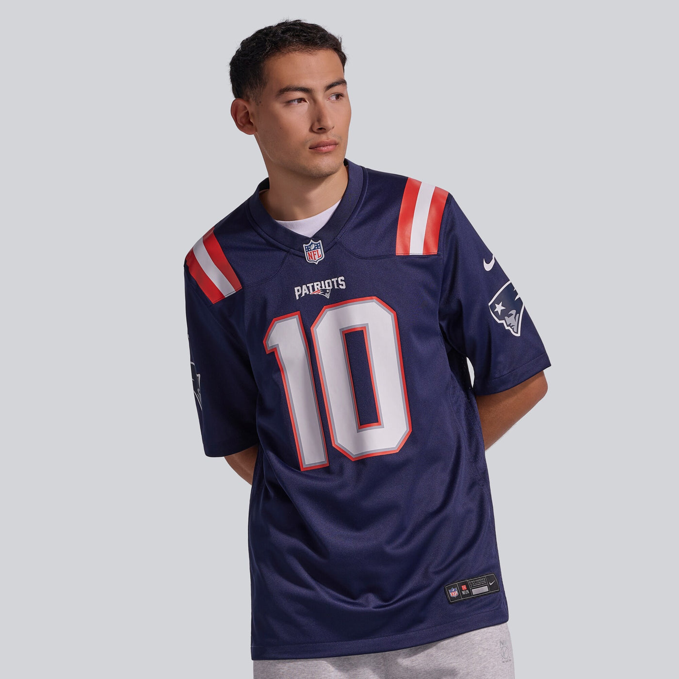New England Patriots Drake Maye Nike Navy Player Game Jersey