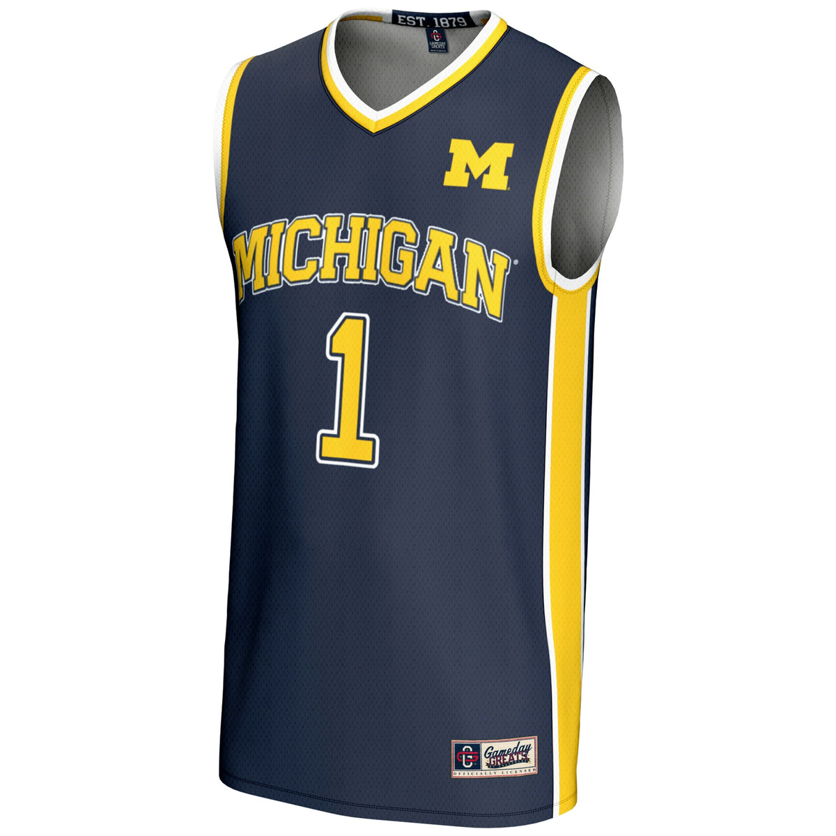 #1 Michigan Wolverines GameDay Greats Lightweight Basketball Jersey - Navy