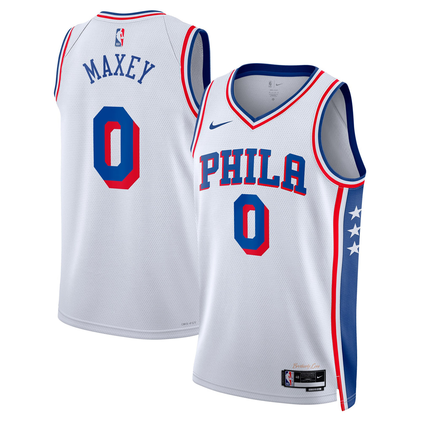 Philadelphia 76ers Nike Association Edition Swingman Jersey - White - Tyrese Maxey