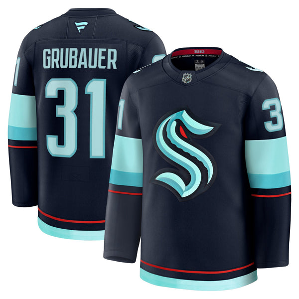 Seattle Kraken Philipp Grubauer Fanatics Deep Sea Blue Home Premium Jersey