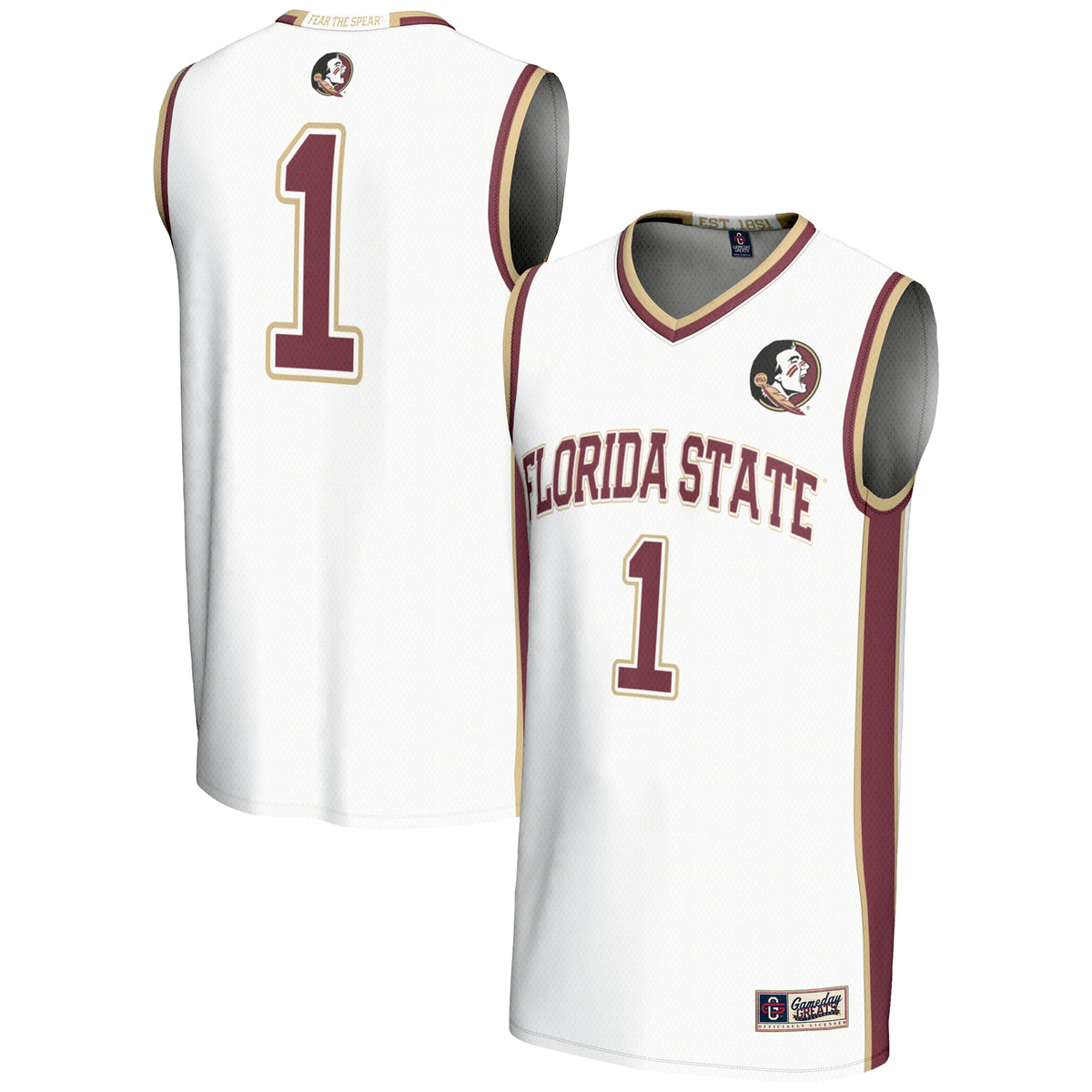 #1 Florida State Seminoles GameDay Greats Lightweight Basketball Jersey - White
