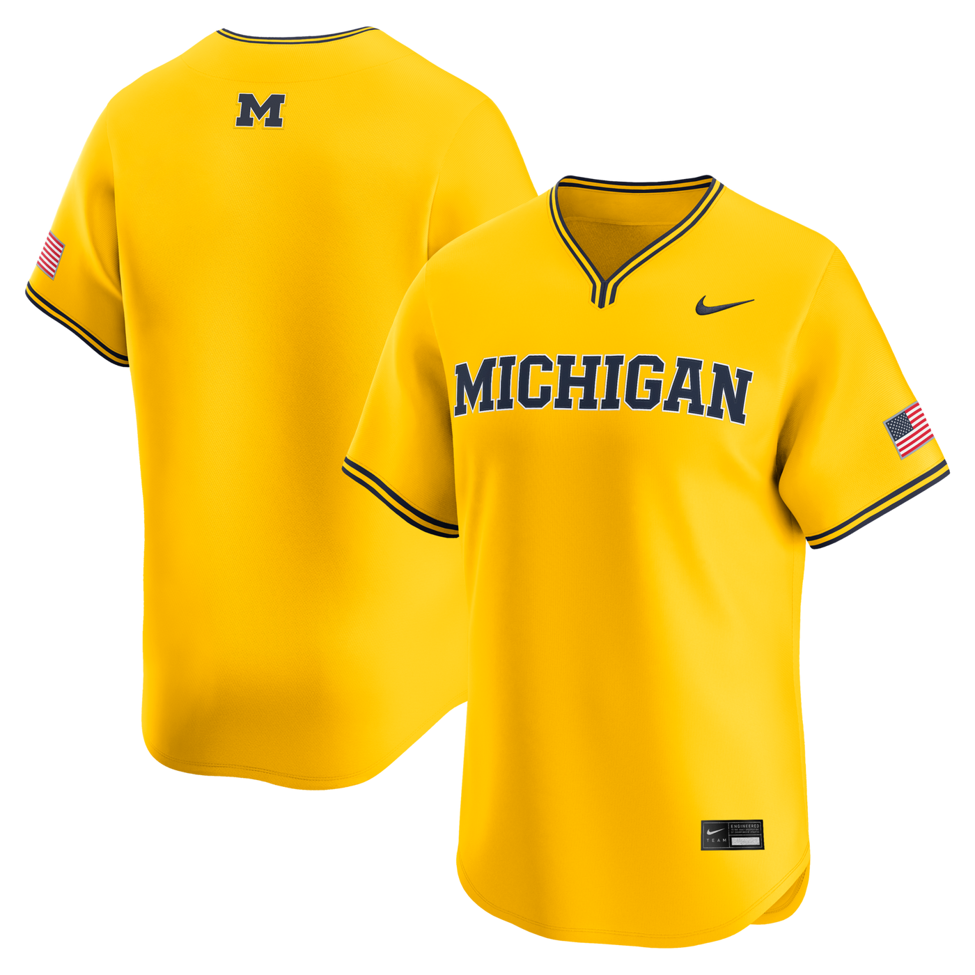 Nike Maize Michigan Wolverines Alternate Limited Baseball Jersey