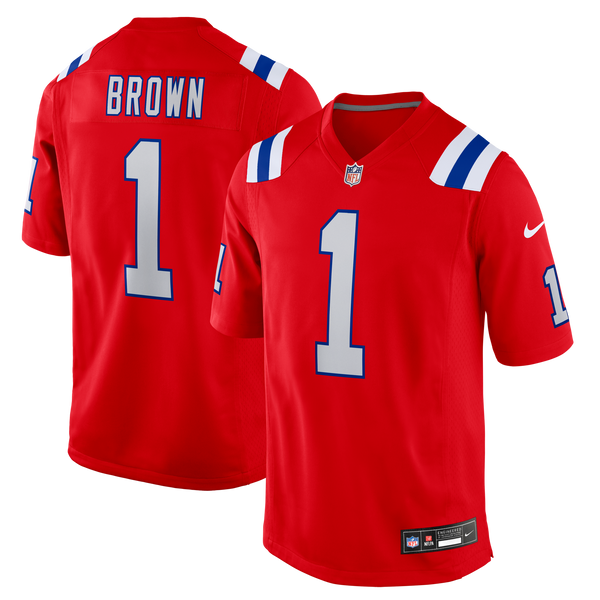 New England Patriots A.J. Brown Nike Red Game Jersey