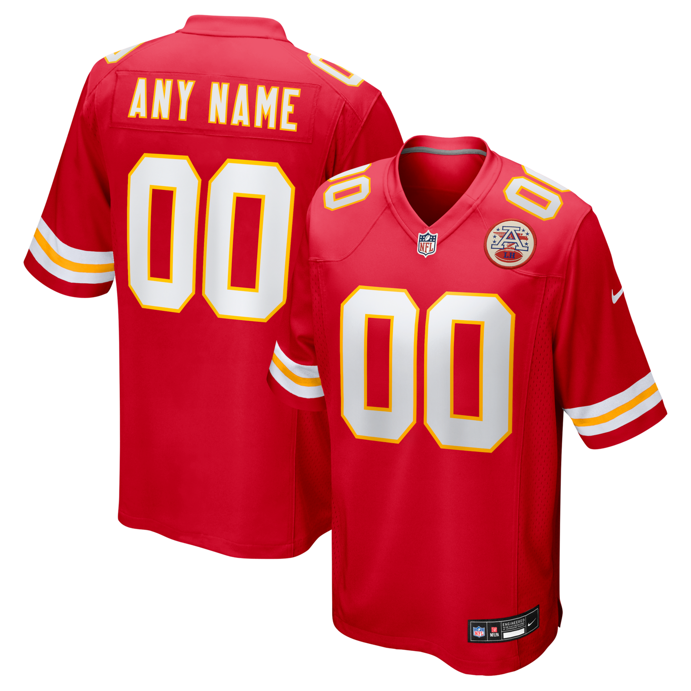 Kansas City Chiefs Nike Red Custom Game Jersey