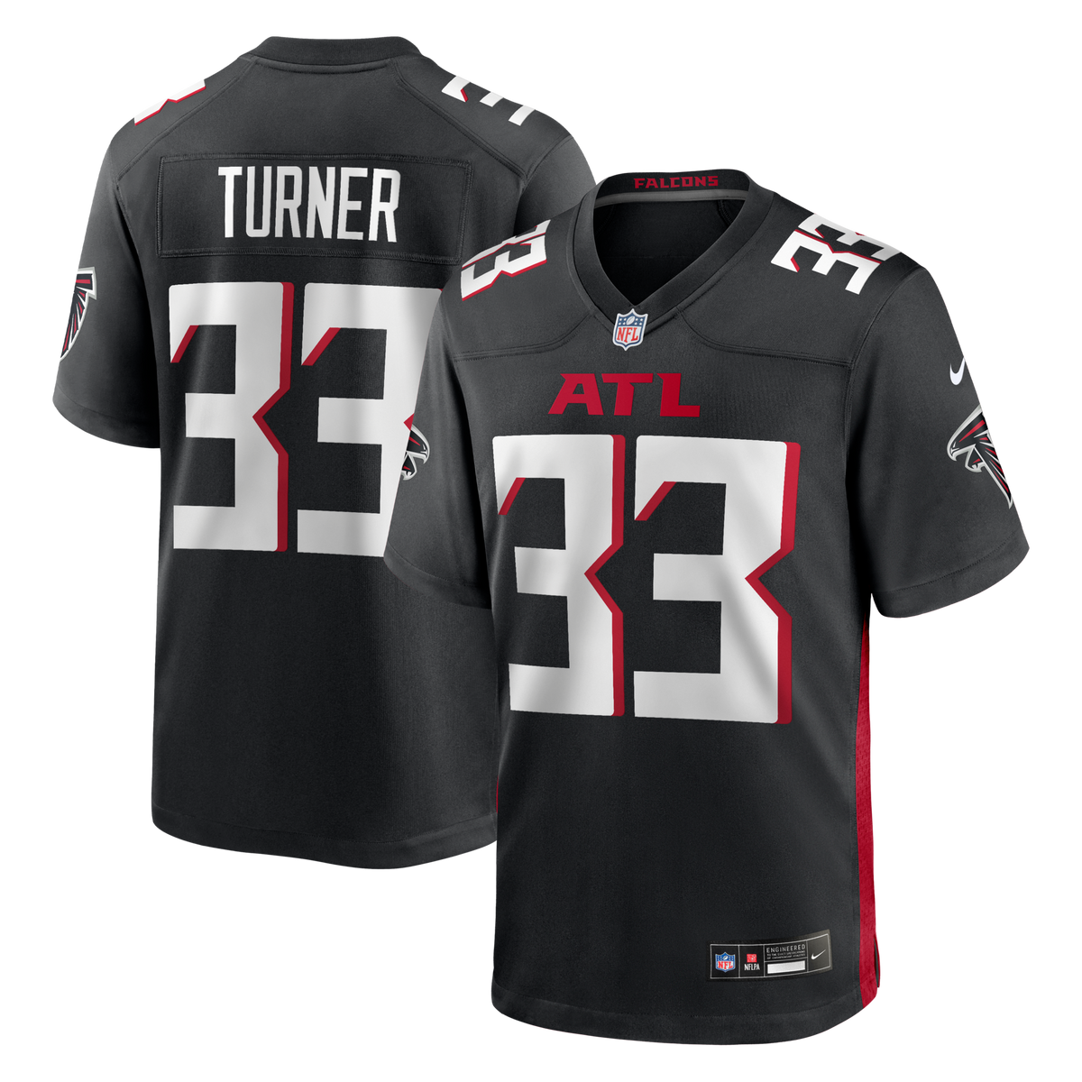 Atlanta Falcons Michael Turner Black Game Retired Player Jersey