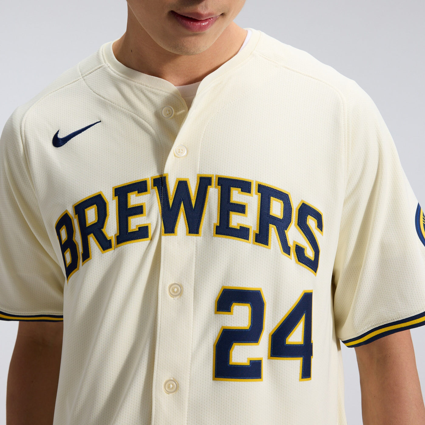 Milwaukee Brewers William Contreras Nike Cream Home Limited Player Jersey