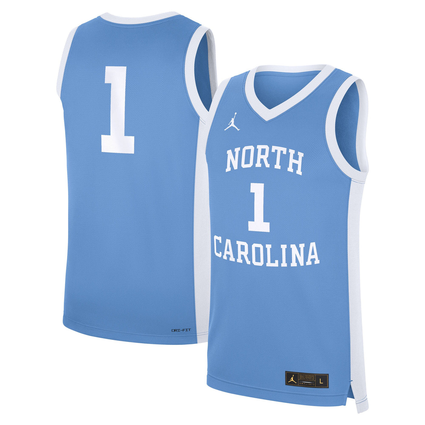 Jordan Brand #1 Carolina Blue North Carolina Tar Heels Alternate Replica Jersey