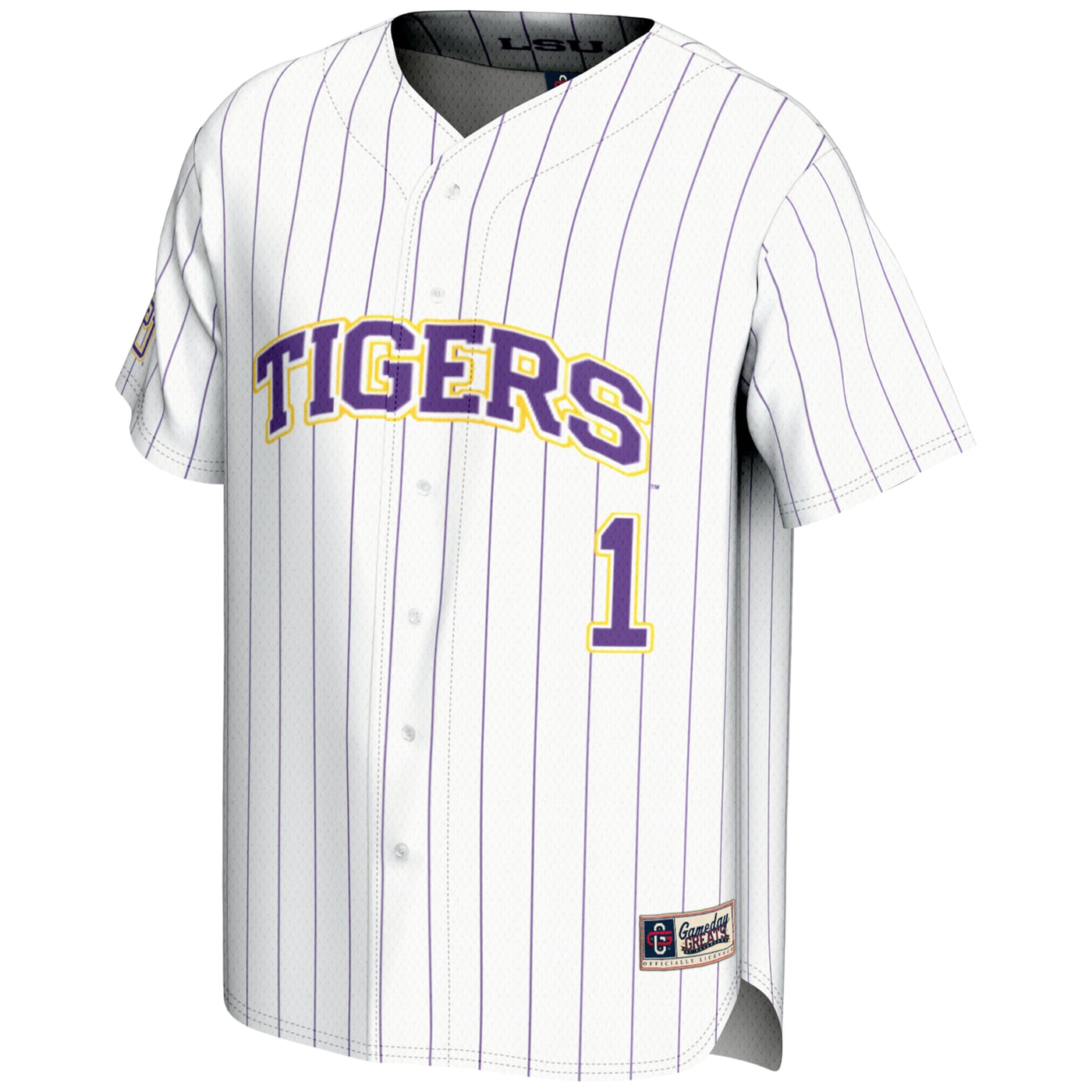 GameDay Greats #1 White LSU Tigers Lightweight Baseball Jersey