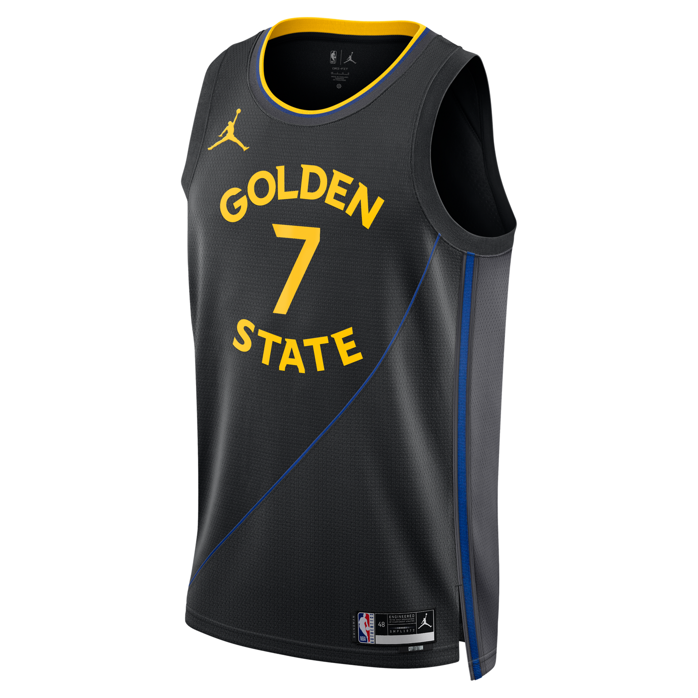 Golden State Warriors Jordan Brand 2024/25 Statement Edition Swingman Jersey - Black - Kristaps Porziņģis