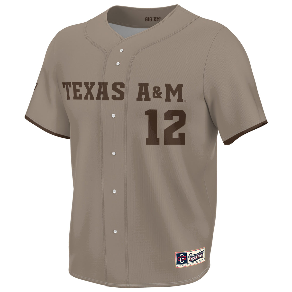 Texas A&M Aggies GameDay Greats Corps of Cadet Lightweight Baseball Jersey - Khaki