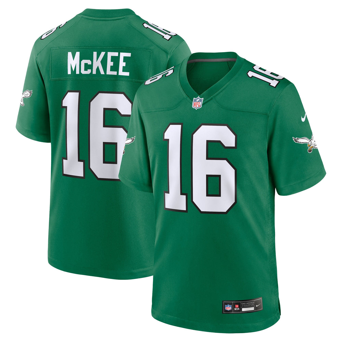 Philadelphia Eagles Tanner McKee Kelly Green Alternate Game Jersey