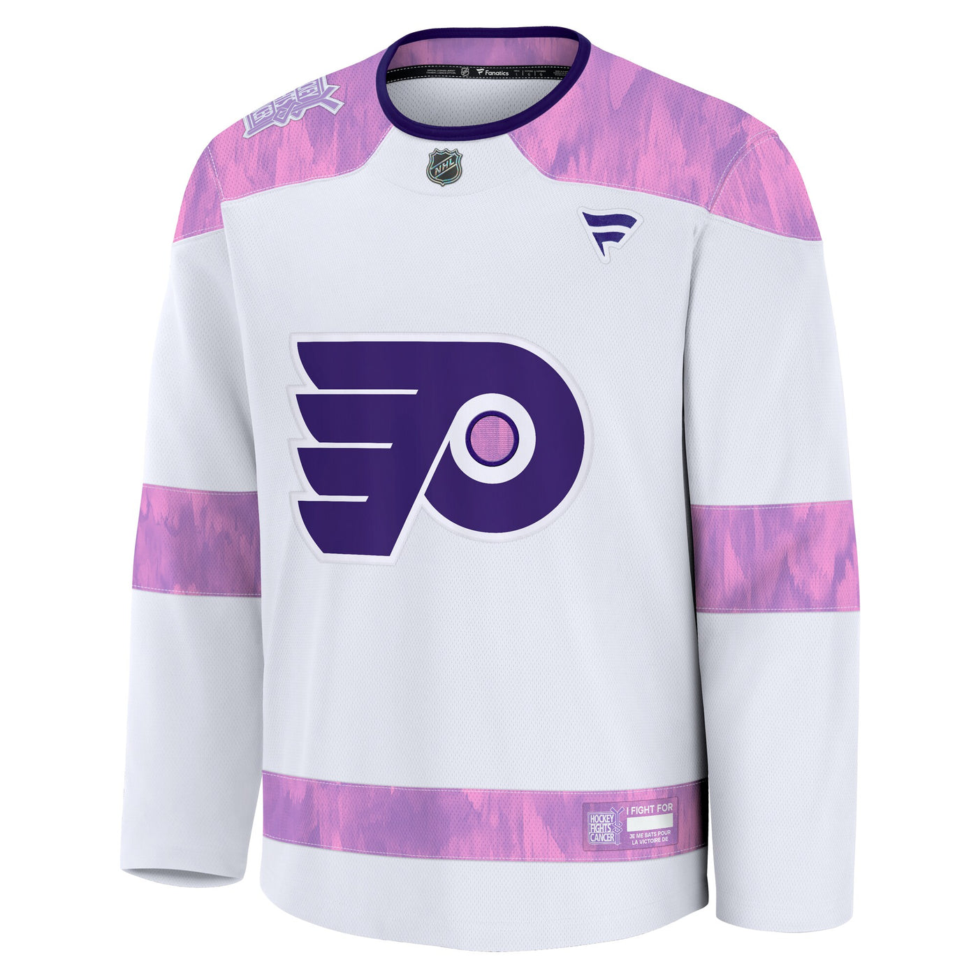 Philadelphia Flyers Fanatics White 2024 Hockey Fights Cancer Practice Jersey