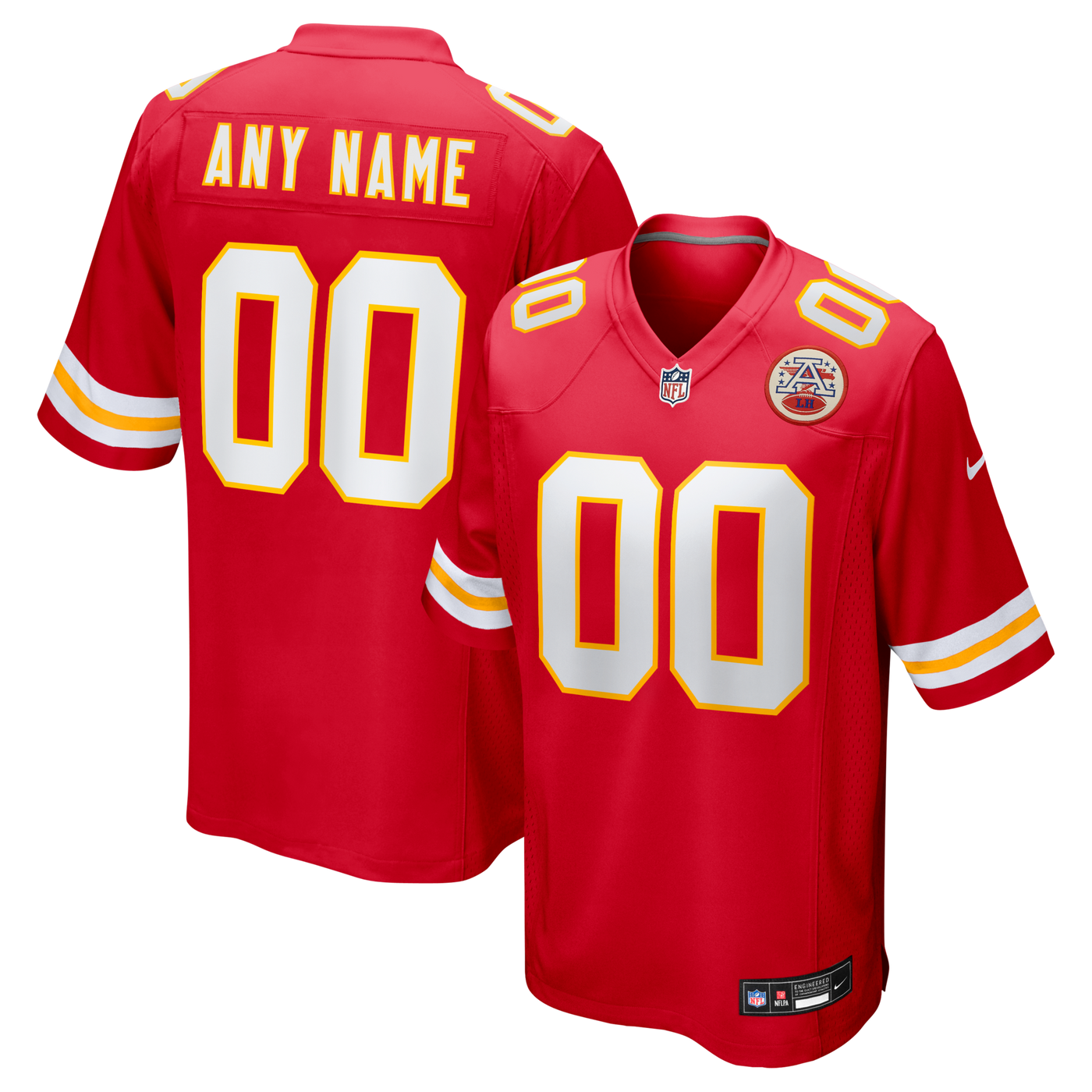 Kansas City Chiefs Nike Red Custom Game Jersey