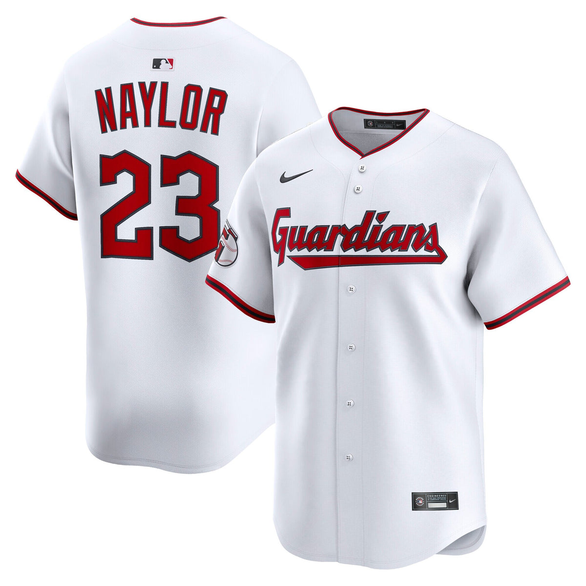 Cleveland Guardians Bo Naylor White Home Limited Player Jersey