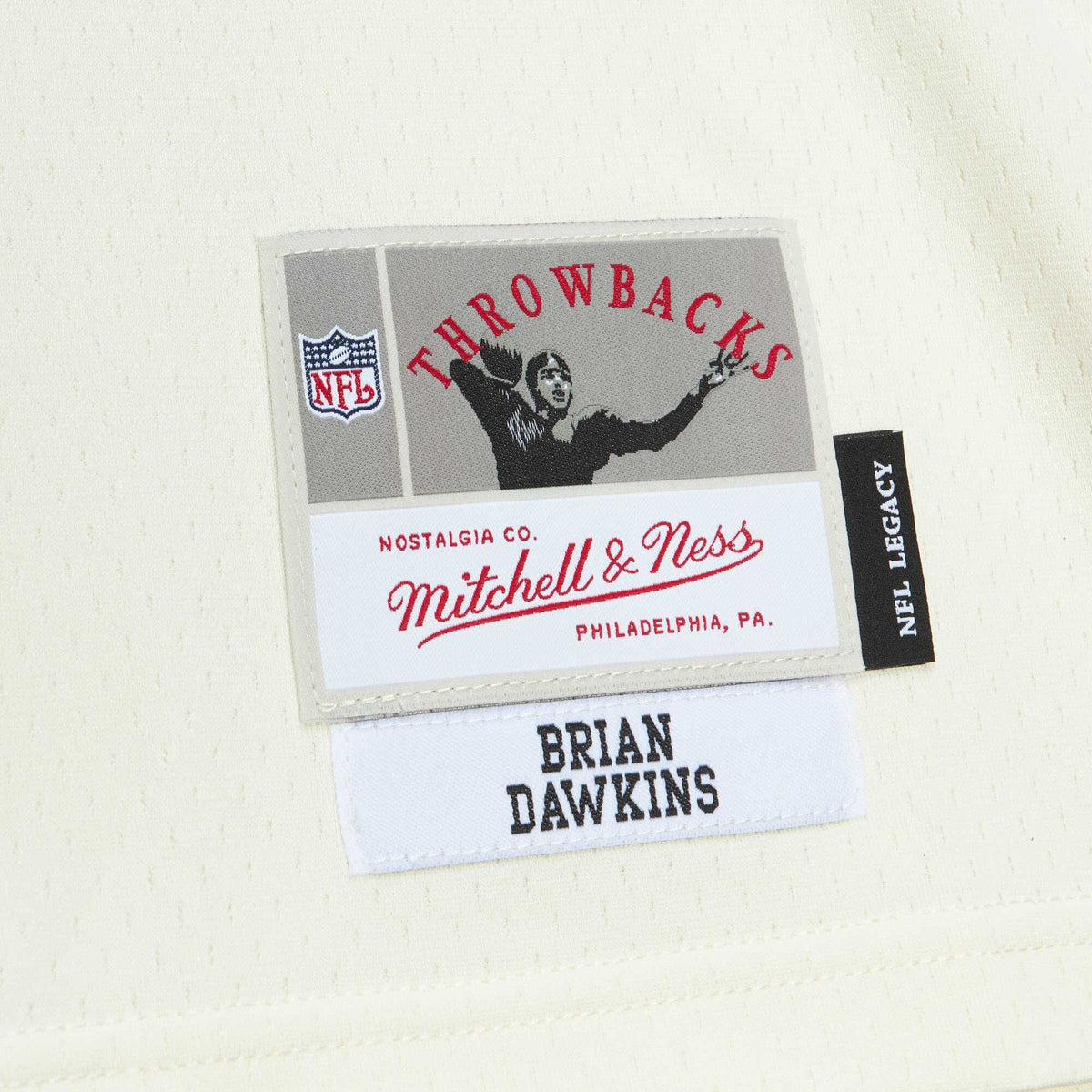 Philadelphia Eagles Brian Dawkins Mitchell & Ness Cream Chainstitch Legacy Jersey