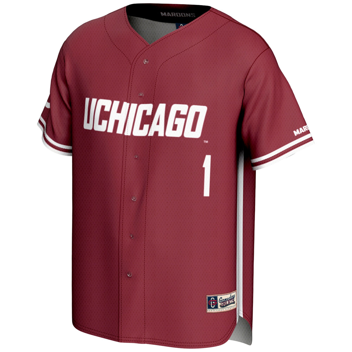 #1 UChicago Maroons GameDay Greats Lightweight Baseball Fashion Jersey - Maroon