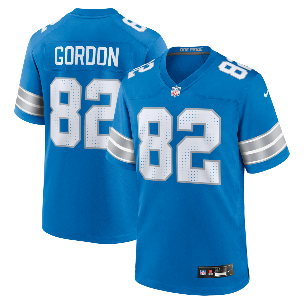 Detroit Lions Thomas Gordon Blue Team Game Jersey