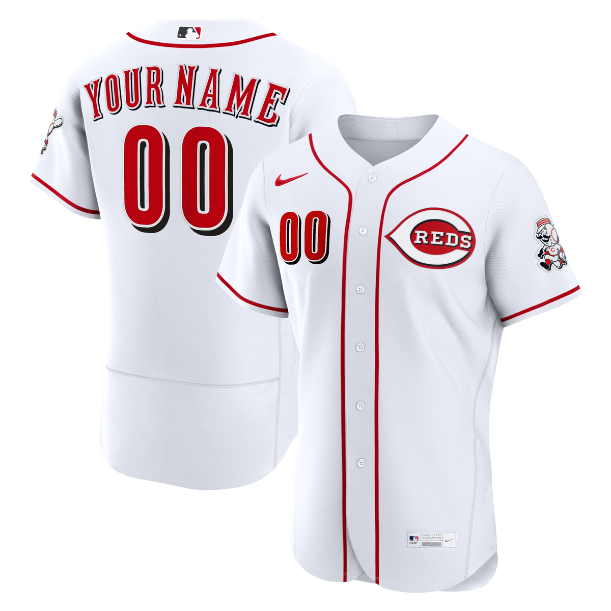 Cincinnati Reds White Home Authentic Custom Jersey