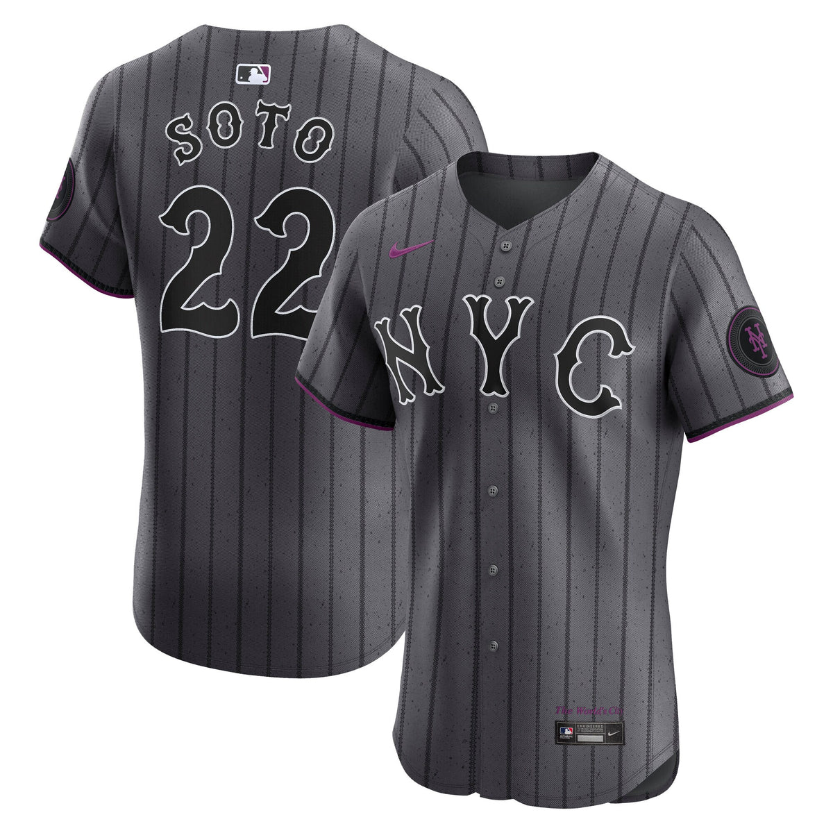 New York Mets Juan Soto Gray City Connect Elite Jersey