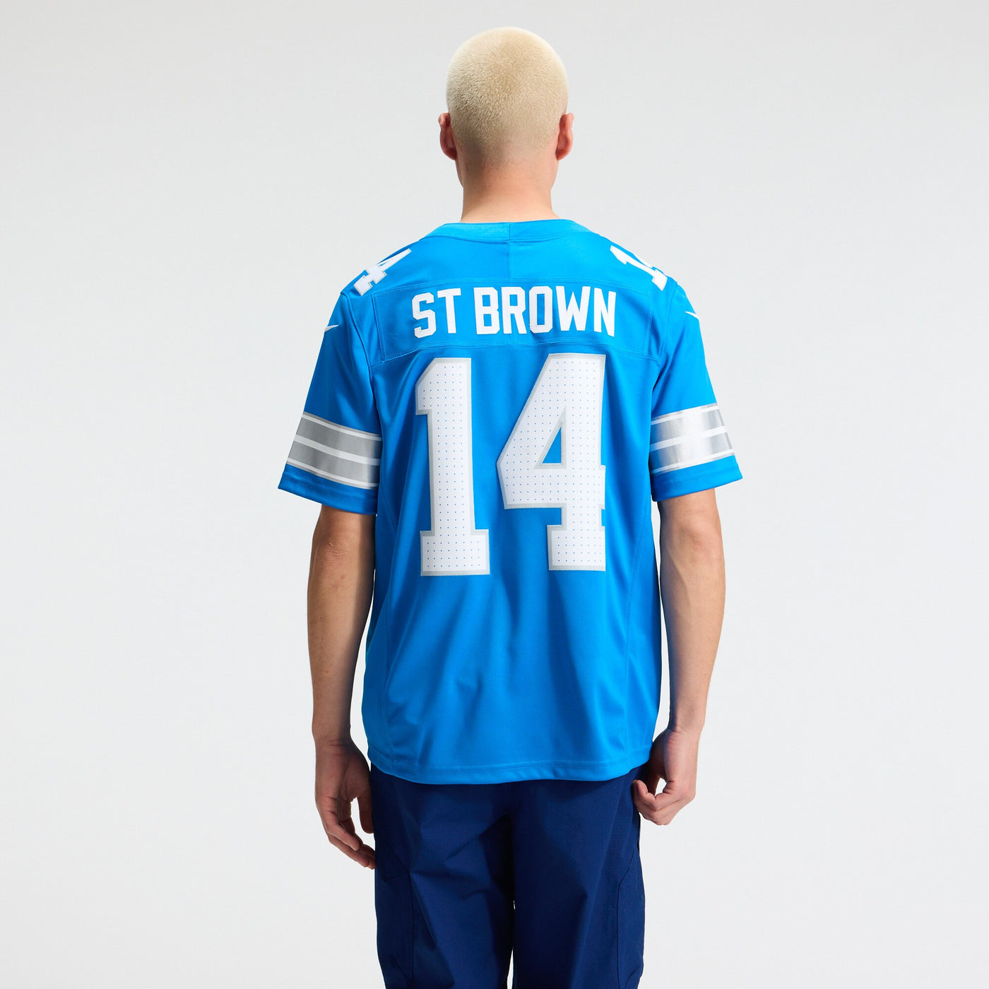 Detroit Lions Amon-Ra St. Brown Nike Blue Team Vapor F.U.S.E. Stitched Limited Jersey