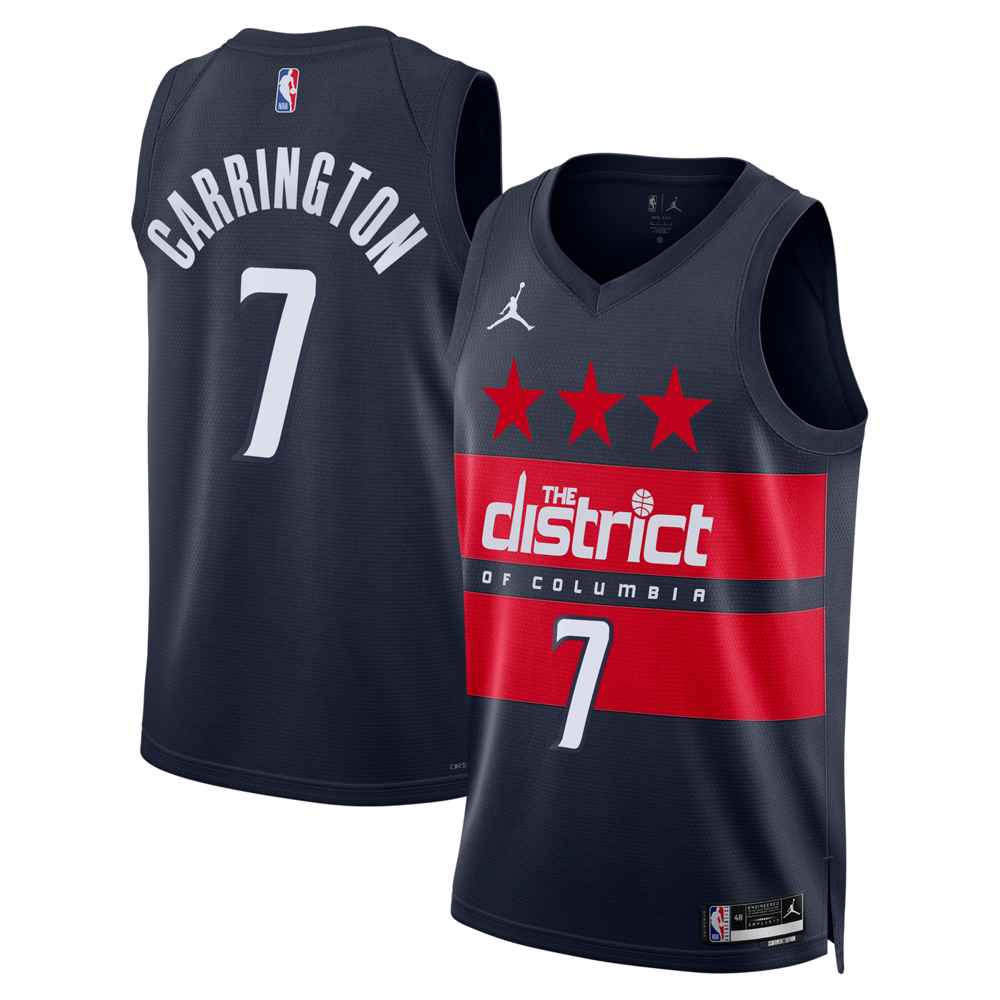 Washington Wizards Jordan Brand Statement Edition Swingman Jersey - Navy - Bub Carrington -