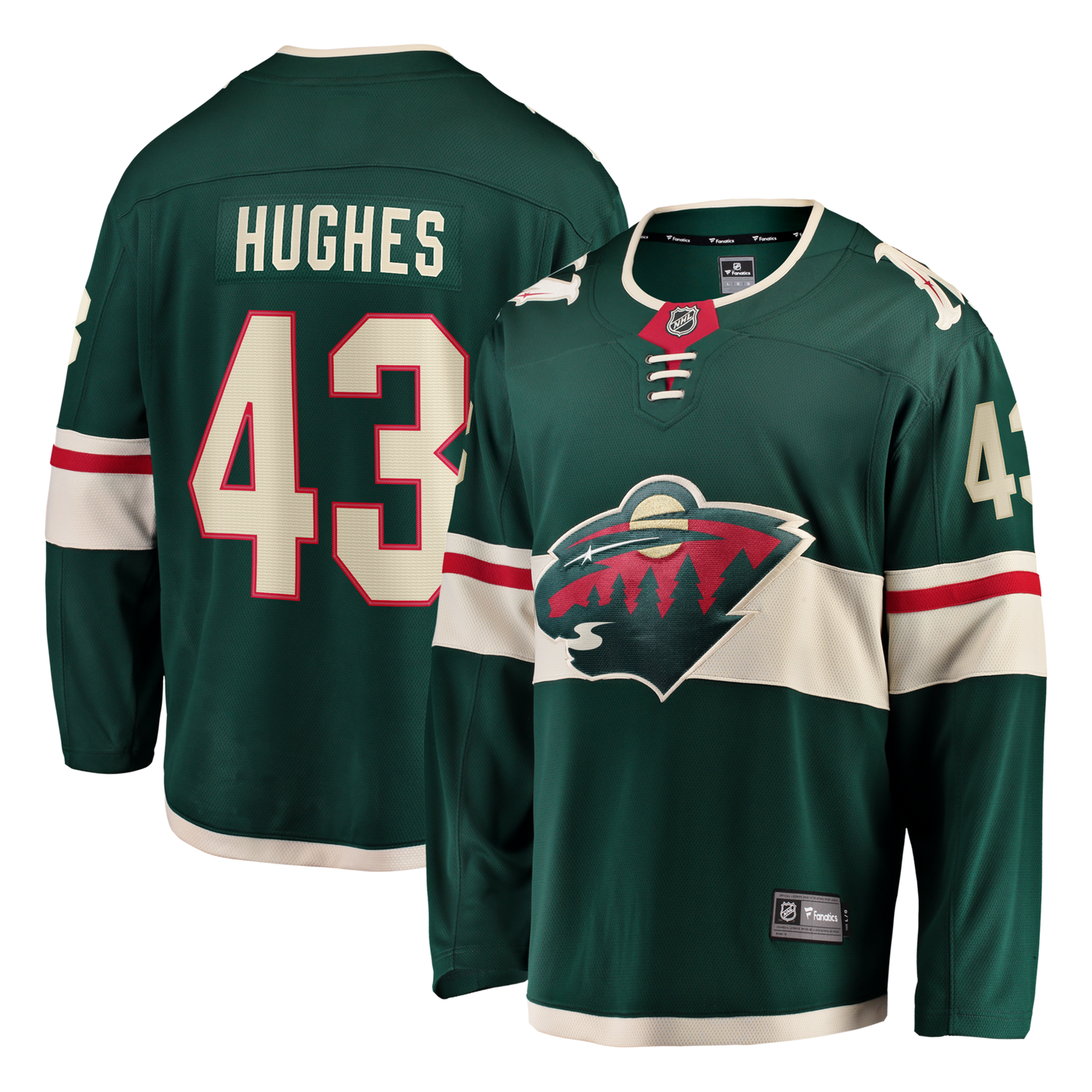 Minnesota Wild Quinn Hughes Fanatics Green Home Breakaway Jersey