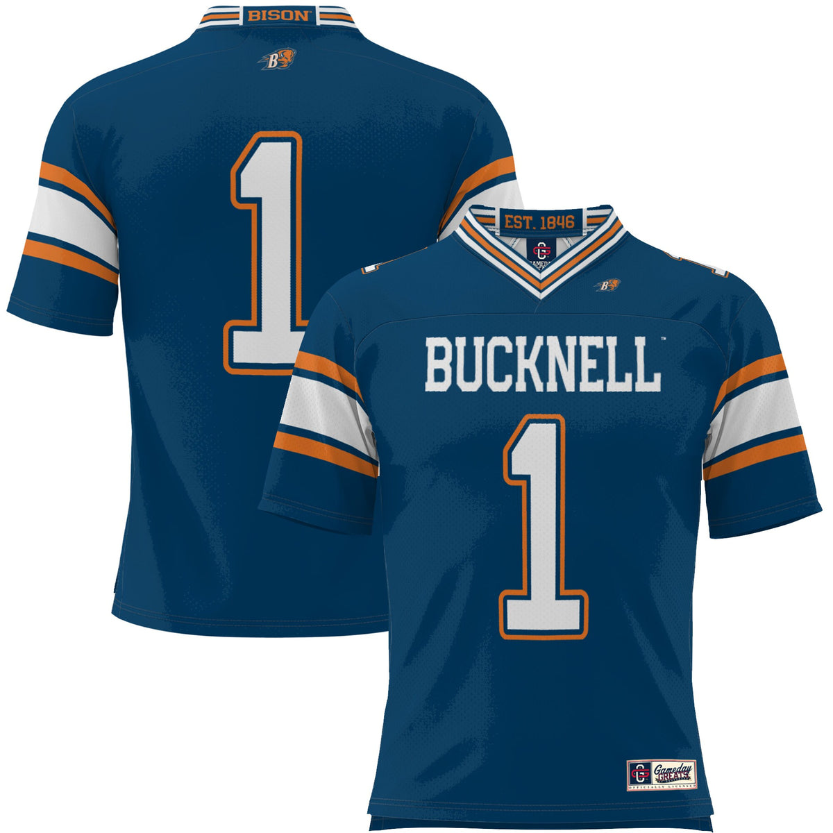 #1 Bucknell Bison GameDay Greats Endzone Football Jersey - Blue