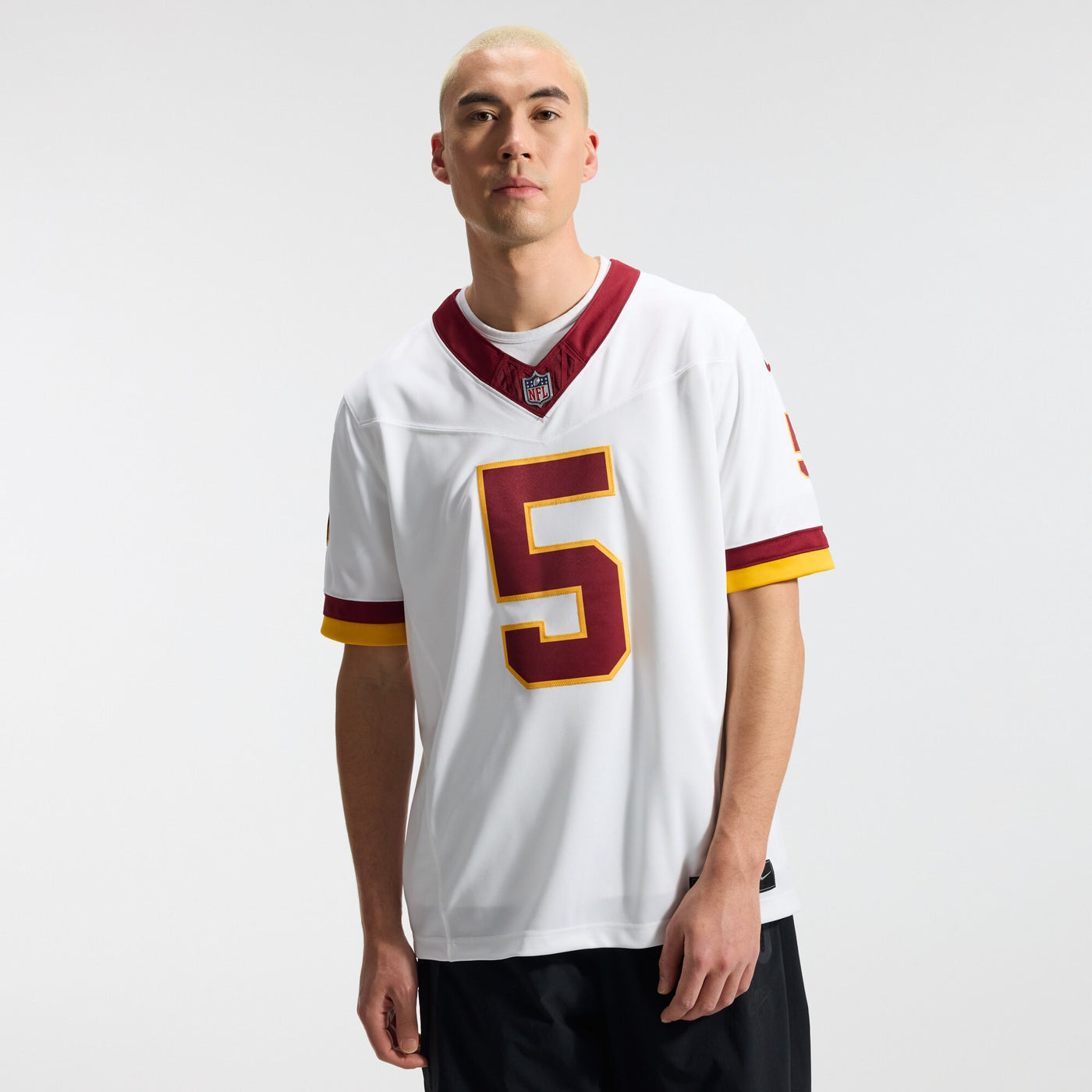 Washington Commanders Jayden Daniels Nike White Vapor F.U.S.E. Stitched Limited Jersey