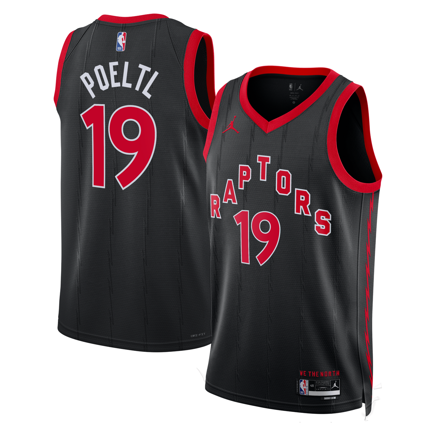 Toronto Raptors Jordan Brand Statement Edition Swingman Jersey - Black - Jakob Poeltl