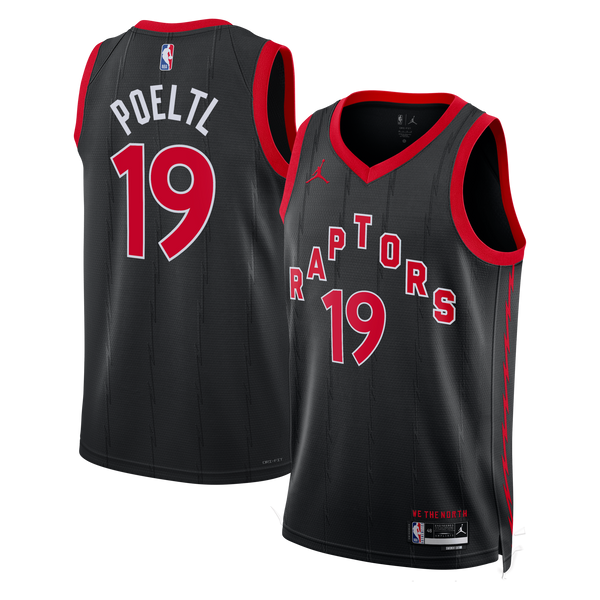Toronto Raptors Jordan Brand Statement Edition Swingman Jersey - Black - Jakob Poeltl