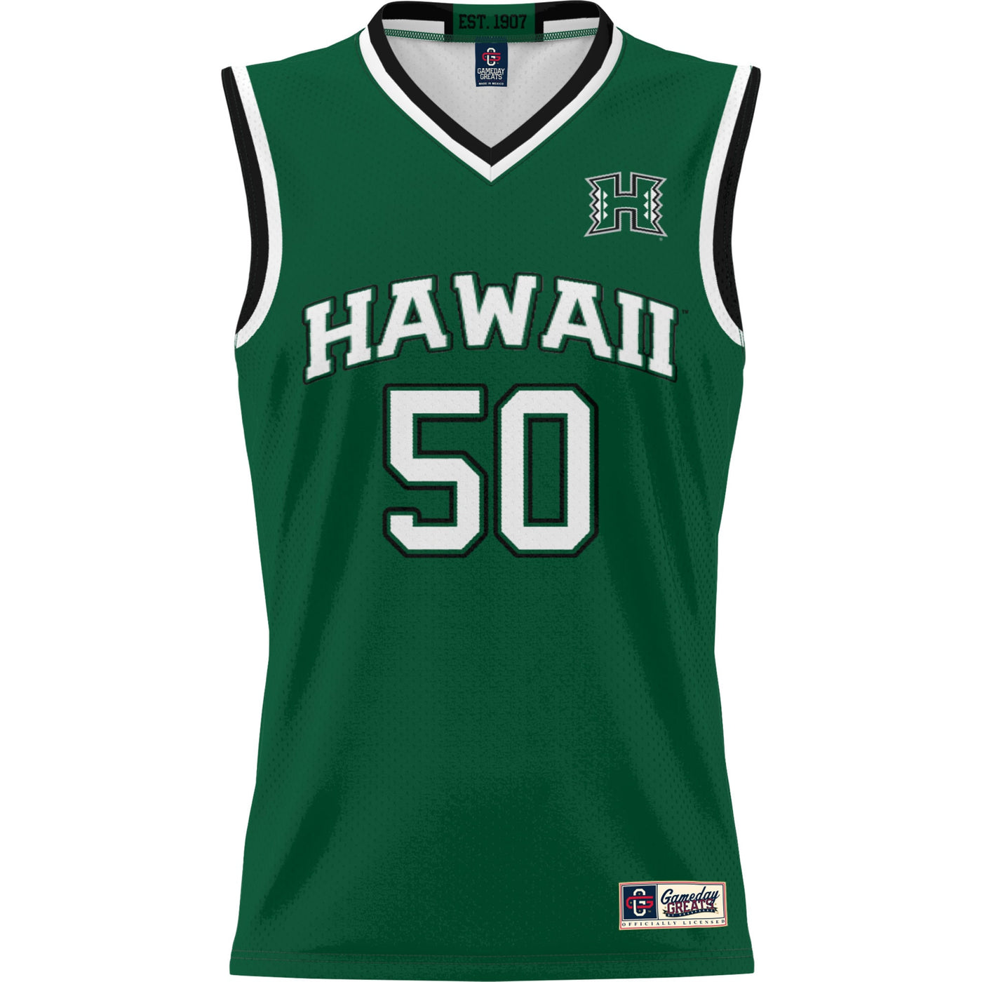 GameDay Greats #50 Green Hawaii Rainbow Warriors Lightweight Basketball Jersey