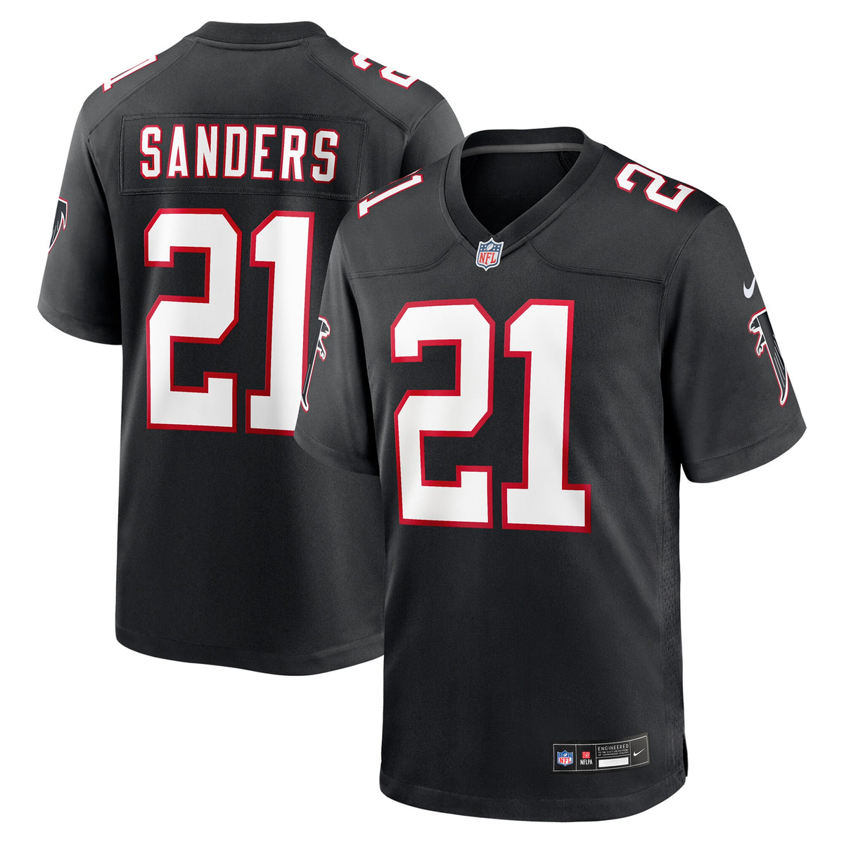 Atlanta Falcons Deion Sanders Black Retired Player Alternate Game Jersey