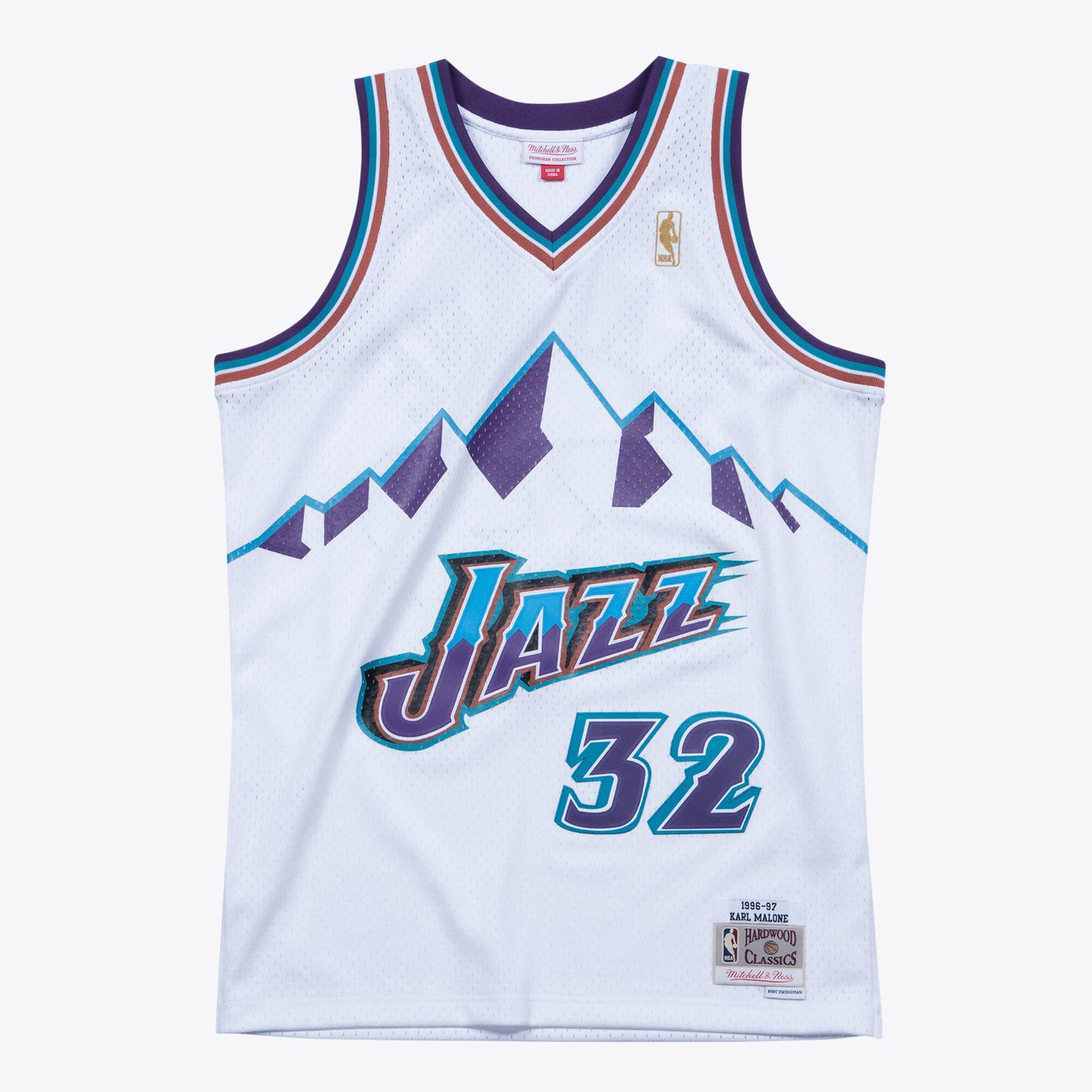 Utah Jazz Karl Malone 1996 Hardwood Classics Swingman Jersey By Mitchell & Ness - White -