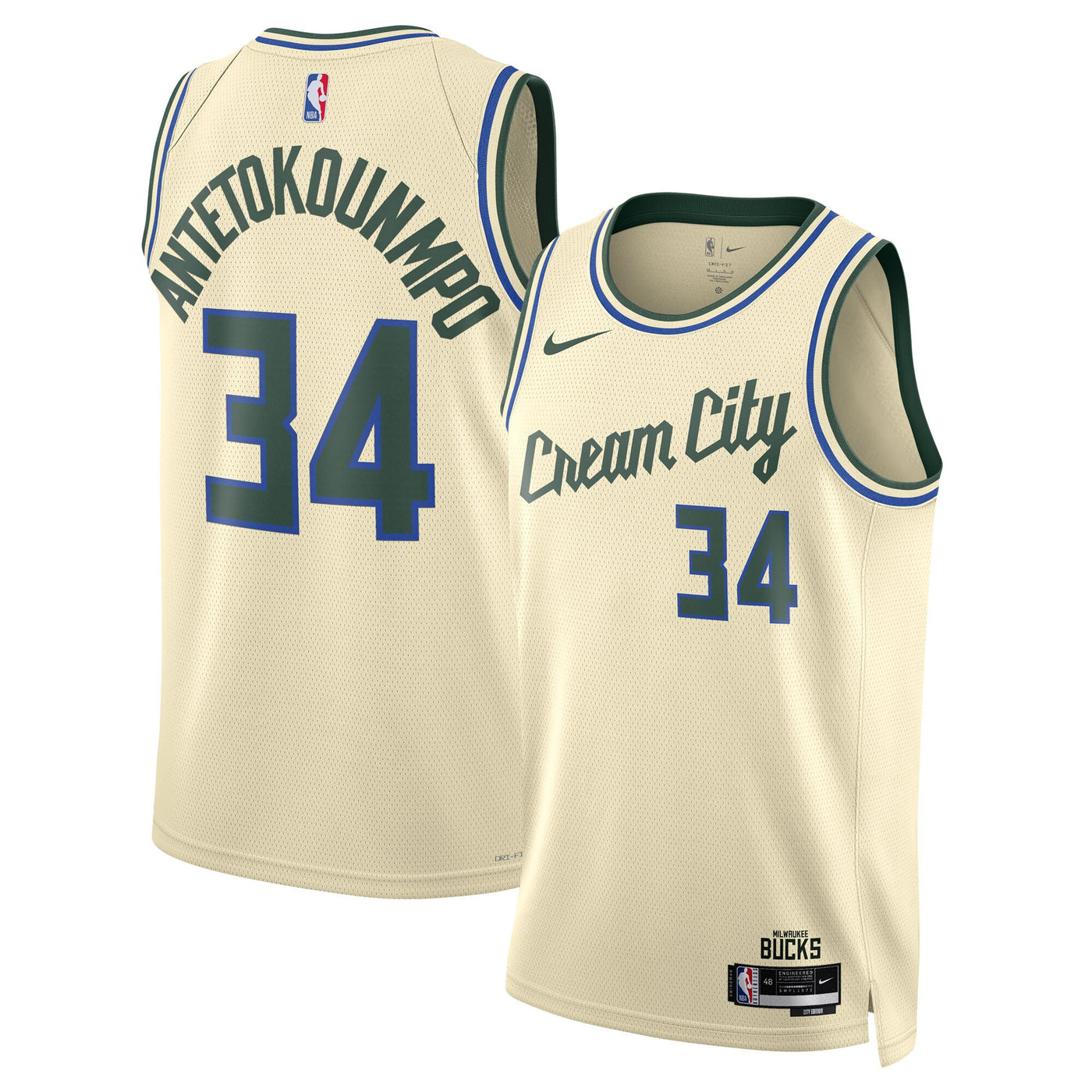 Milwaukee Bucks Nike 2025/26 City Edition Swingman Jersey - Cream - Giannis Antetokounmpo