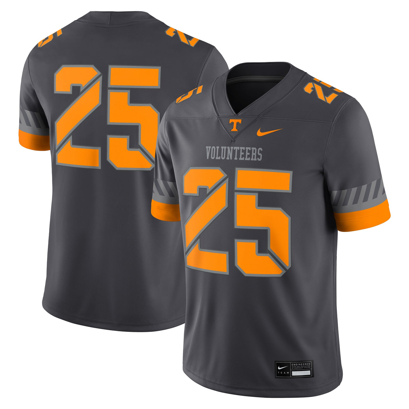 Nike #25 Anthracite Tennessee Volunteers Game Jersey