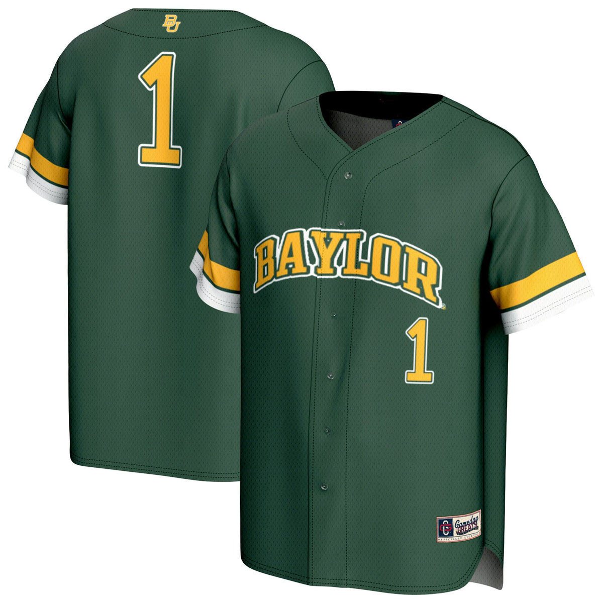 #1 Baylor Bears GameDay Greats Lightweight Collegiate Baseball Fashion Jersey - Green