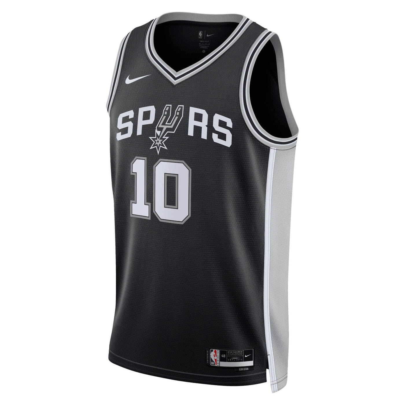 San Antonio Spurs Nike Icon Edition Swingman Jersey - Black - Jeremy Sochan