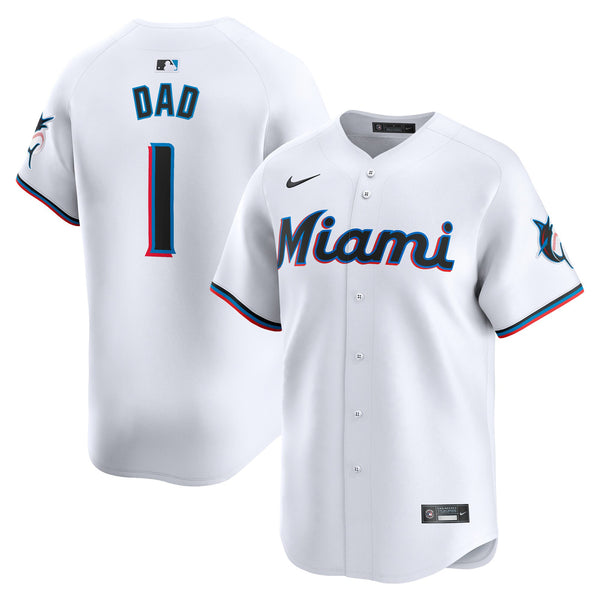 Miami Marlins White #1 Dad Home Limited Jersey