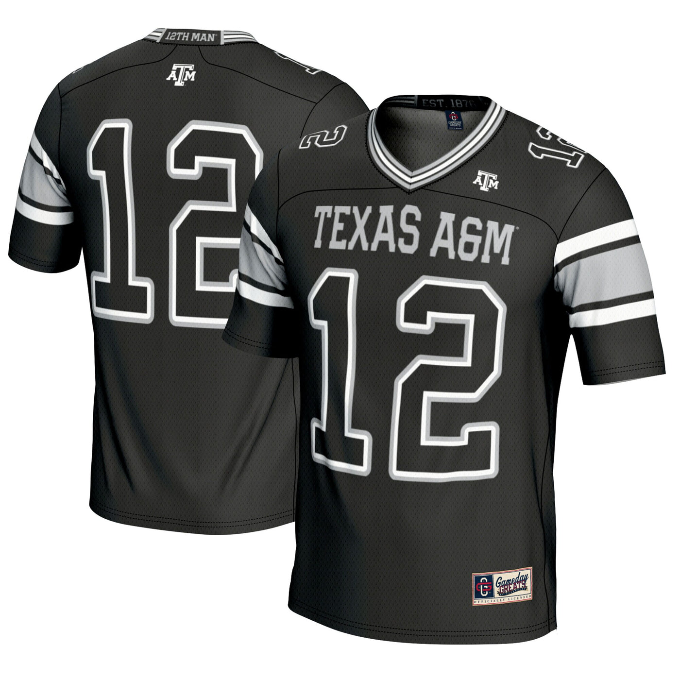 GameDay Greats #12 Black Texas A&M Aggies Football Lightweight Fashion Jersey