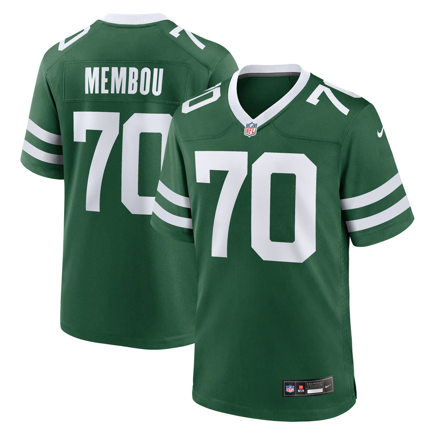 New York Jets Armand Membou Nike Green Team Game Jersey