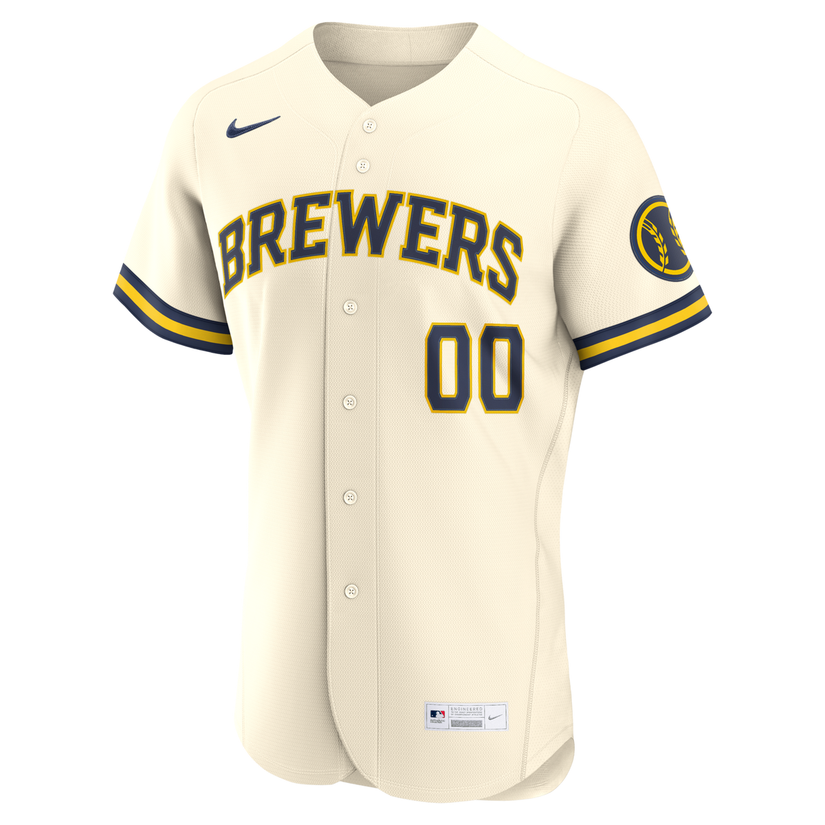 Milwaukee Brewers Cream Home Authentic Custom Jersey